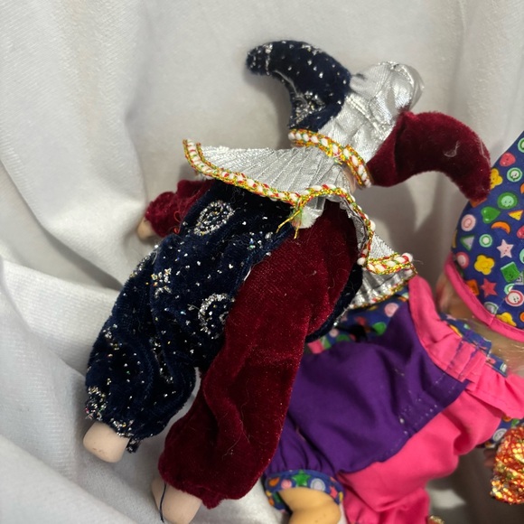 Vintage Circus Clown Jester Dolls Set Toy Collector Posable Body - Picture 11 of 11